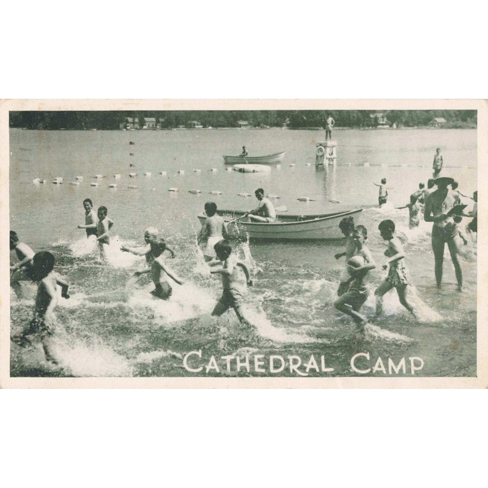 Cathedral Camp East Freetown MA Massachusetts Summer Camp Swimming Postcard 1955